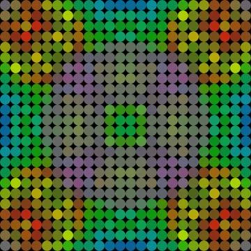 Kaleidoscopic low poly circle style vector mosaic background Stock Illustration