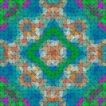 Kaleidoscopic low poly triangle style vector mosaic background Stock Illustration