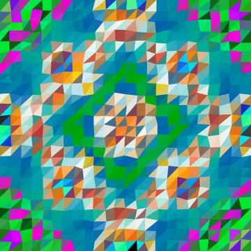 Kaleidoscopic low poly triangle style vector mosaic background Stock Illustration