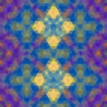 Kaleidoscopic low poly triangle style vector mosaic background Stock Illustration
