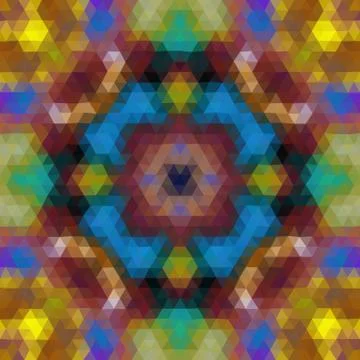 Kaleidoscopic low poly triangle style vector mosaic background Stock Illustration