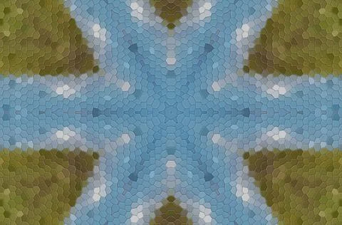 A Kaleidoscopic mosaic abstract computer generated graphic Stock Illustration