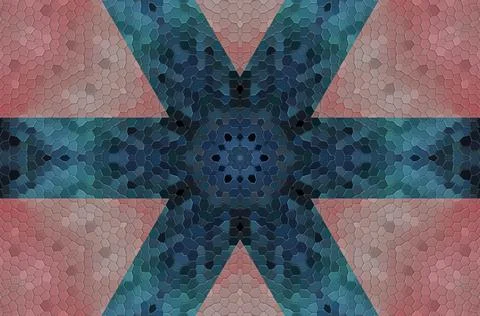 A Kaleidoscopic mosaic abstract computer generated graphic Stock Illustration