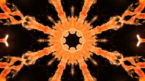 Kaleidoscopic orange animated background loop Stock Footage 103795479