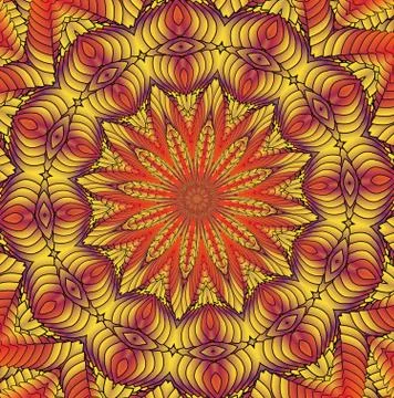 Kaleidoscopic orange pattern Stock Illustration