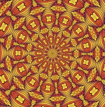 Kaleidoscopic orange pattern Stock Illustration