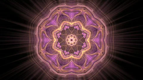 Kaleidoscopic orange-red flower Stock Footage