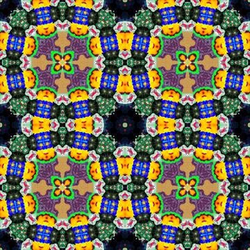 Kaleidoscopic ornamental pattern Stock Illustration