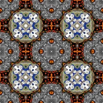 Kaleidoscopic ornamental pattern Stock Illustration