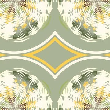 Kaleidoscopic ornamental pattern in walnut, sage brush, parchment, eggshell, par Stock Illustration