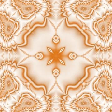 Kaleidoscopic ornate background. Seamless pattern in orange Illustrazione stock