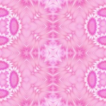 Kaleidoscopic ornate background. Seamless pattern in pink Stock Illustration