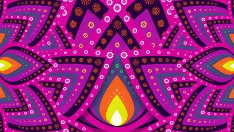 Kaleidoscopic Pattern Animation with Vibrant Colors and Geometric Shapes. Stock Footage 319423919