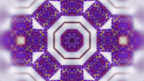 Kaleidoscopic pattern of cylindrical figures. 3d rendering loop animation 4K Stock Footage 276730025