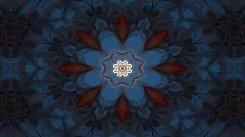 A kaleidoscopic pattern featuring abstract shapes and colors in a symmetric.. Stock Footage 292595434
