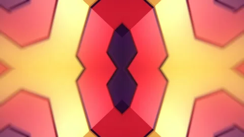 Kaleidoscopic pattern of geometric shapes 3d rendering loop animation background Video stock 195977725
