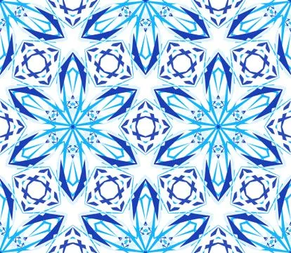 Kaleidoscopic Pattern Light Blue Flower Stock Illustration