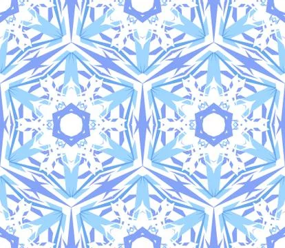 Kaleidoscopic Pattern Light Blue Star Stock Illustration