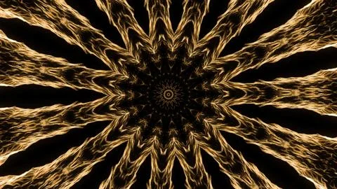 Kaleidoscopic pattern looking like sun with spreading rays. Animation Stockillustratie