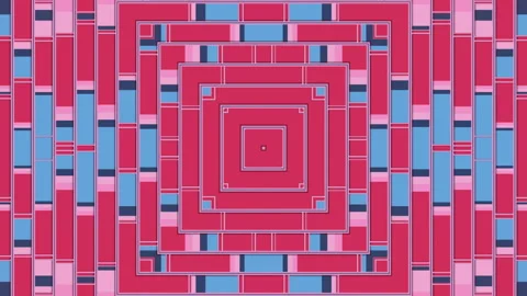 Kaleidoscopic pattern of motion rectangular stripes 3d rendering loop animation Stock Footage 207671750