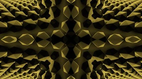 Kaleidoscopic pattern, moving texture with volumetric shapes with edges. Design 스톡 일러스트