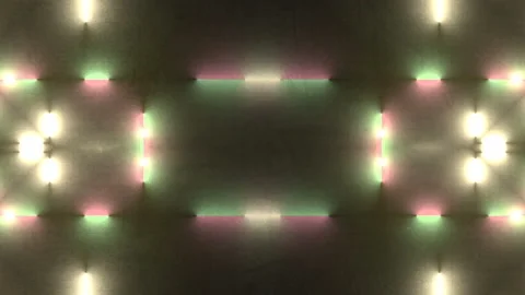 Kaleidoscopic pattern in neon color on dark surface 3d rendering loop animation Stock Footage 178380745