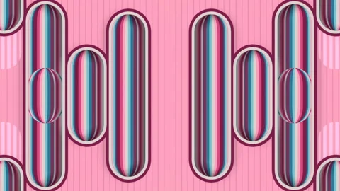 Kaleidoscopic pattern of simple geometric shapes 3d rendering loop animation HD Stock Footage 192316443