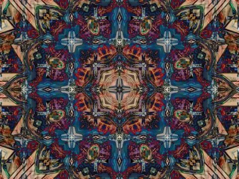 Kaleidoscopic pattern  texture Stock Illustration