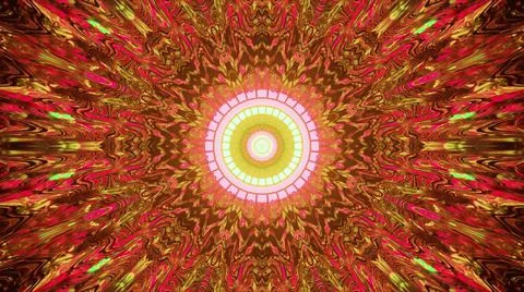 Kaleidoscopic patterned background with yellow and red colors Stock Illustration
