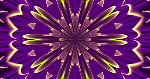 Kaleidoscopic patterns in purple and yellow shades. Stock Footage 242586835