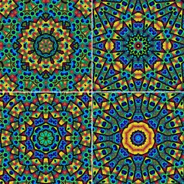 Kaleidoscopic patterns texture Stock Photos