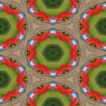 Kaleidoscopic playground seamless generated texture Stock Illustration