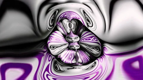 Kaleidoscopic psychedelic abstract background. Seamless animation of a zoom of Vidéo 286429637
