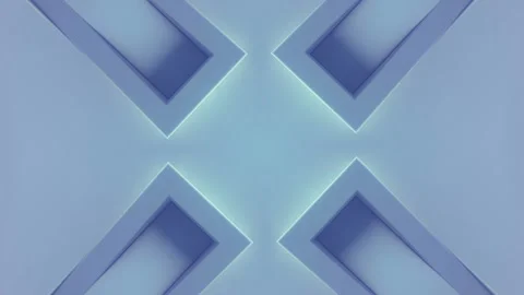 Kaleidoscopic rotating loop animation of simple geometric shapes. 3d render HD Stock Footage 228672924