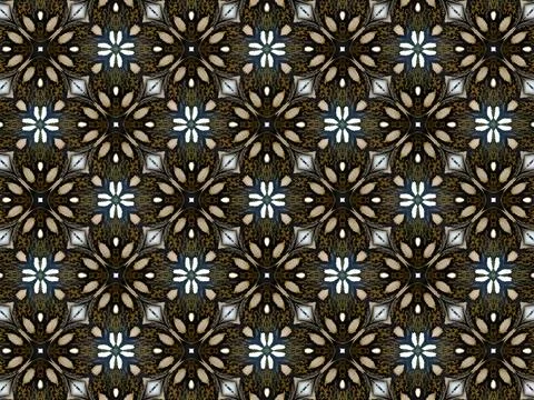 Kaleidoscopic Seamless Abstract Pattern Stock Illustration