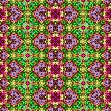 Kaleidoscopic seamless generated texture Stock Illustration