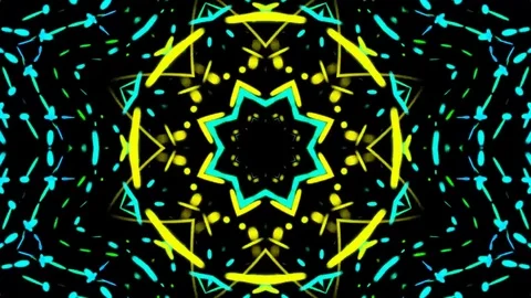 Kaleidoscopic shapes VJ loop Stock Footage 71255991
