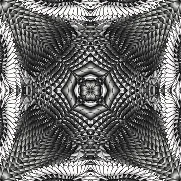 Kaleidoscopic silver pattern Stock Illustration