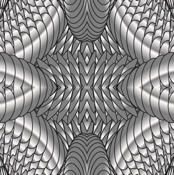 Kaleidoscopic silver pattern Stock Illustration