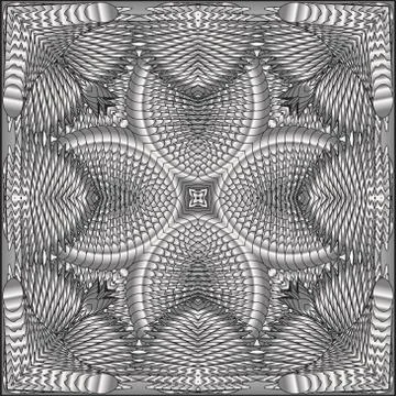 Kaleidoscopic silver pattern Stock Illustration