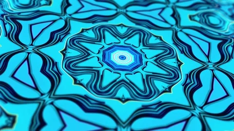 Kaleidoscopic structure with neon flash lights. Pattern like symmetrical radial Stock Footage 147845633