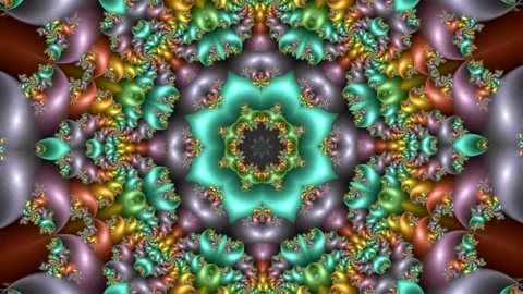Kaleidoscopic transformation of a bright multi-colored fractal mandala Stock Footage 136892485