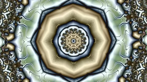 Kaleidoscopic transformations of an abstract fractal background Stock Footage 146966955