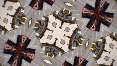 Kaleidoscopic Transportation Roads Loop Ready Stock Footage 111708098