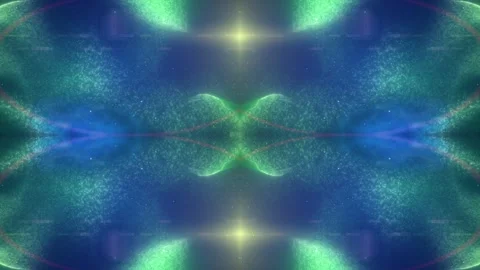 Kaleidoscopic video effect, blue and green Video stock 302641985