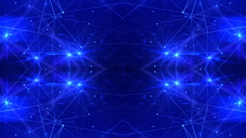 Kaleidoscopic video effect, in blue colour Stock Footage 301432424