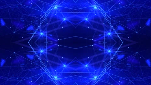 Kaleidoscopic video effect, in blue colour Video stock 301432549