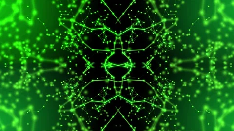 Kaleidoscopic video effect, green Video stock 301431414