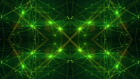 Kaleidoscopic video effect, green Stock Footage 301432364