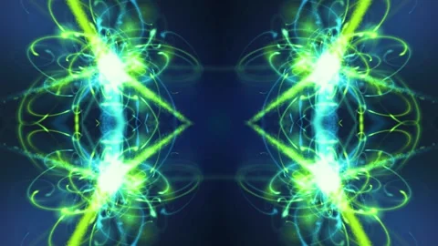 Kaleidoscopic video effect, green Video stock 302659190